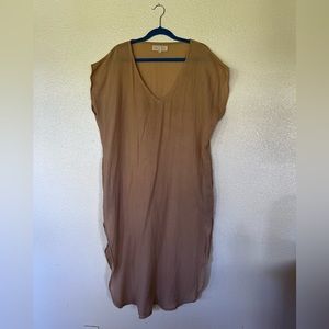 Salt and Sea linen dress in Tan med